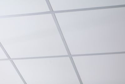 Acoustic Ceiling Repair in Progress